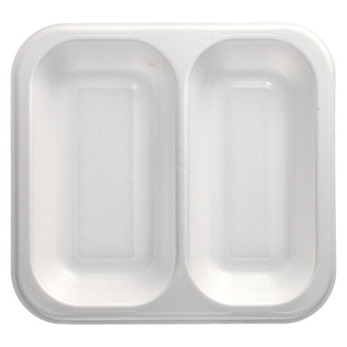 Papstar 4x 50 Siegelschalen, XPS 2-geteilt 1250 ml 4,2 cm x 24,5 cm x 26,5 cm weiss laminiert
