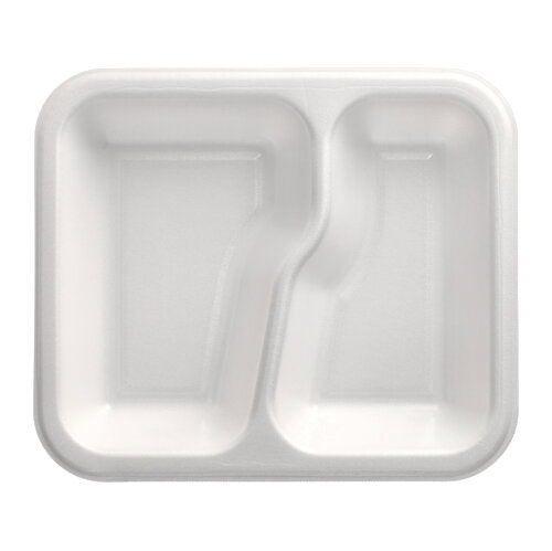 Papstar 6x 100 Siegelschalen, XPS 2-geteilt 1000 ml 4,2 cm x 21,2 cm x 24,7 cm weiss laminiert