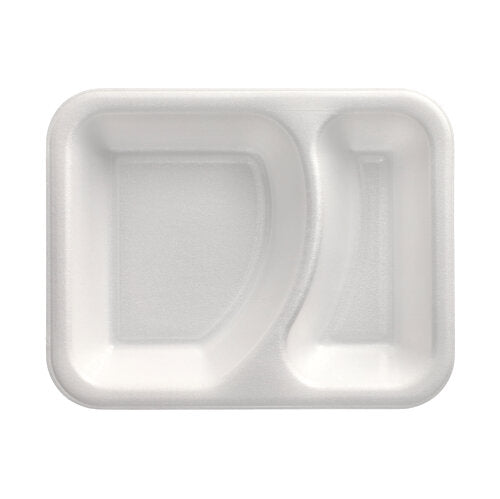 Papstar 6x 100 Siegelschalen, XPS 2-geteilt 825 ml 4,2 cm x 18,5 cm x 23,5 cm weiss laminiert