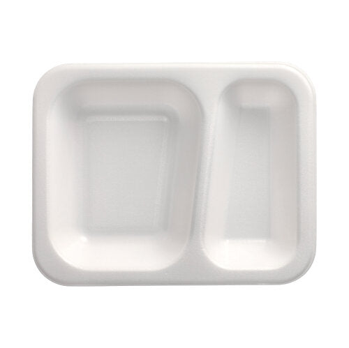 Papstar 6x 100 Siegelschalen, XPS 2-geteilt 725 ml 4,2 cm x 18,5 cm x 23,5 cm weiss laminiert