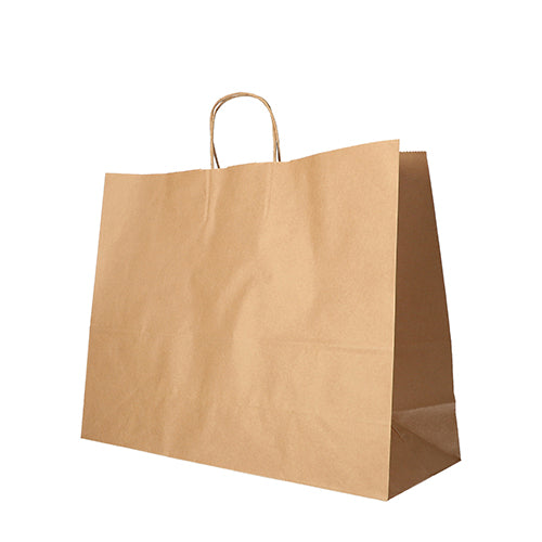 Papstar 12x 25 Tragetaschen, Papier 27 cm x 32 cm x 21,5 cm braun mit gedrehtem Tragegriff
