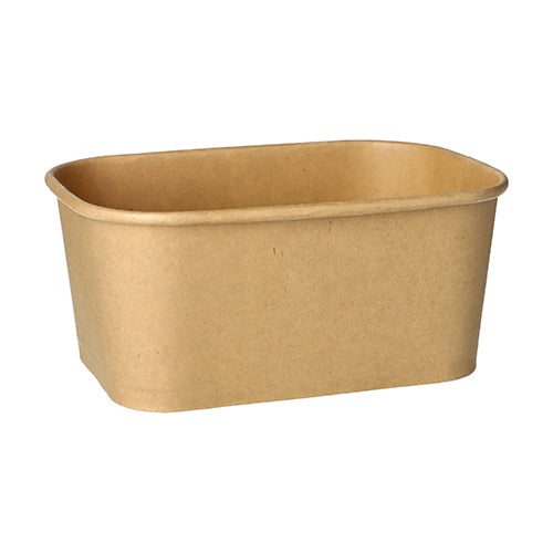 Papstar 12x 25 Verpackungsbecher, Pappe rechteckig 1000 ml 7,5 cm x 17,3 cm x 12,3 cm braun