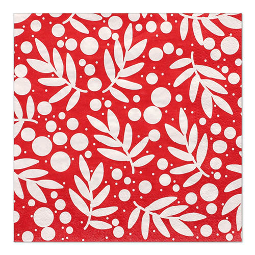Papstar 12x 30 Servietten, 3-lagig 1/4-Falz 33 cm x 33 cm rot "Holly"