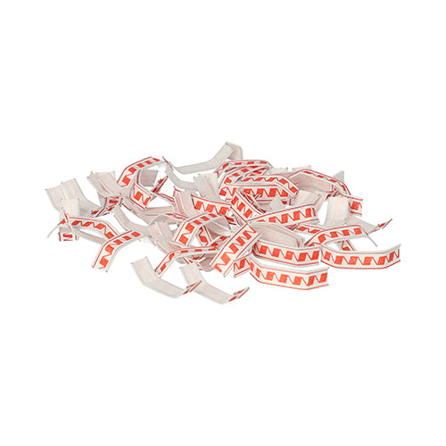 Papstar 20x 1000 Verschluss-Clips, drahtverstärktes Papier 3,3 cm x 0,8 cm x 0,1 cm rot/weiss