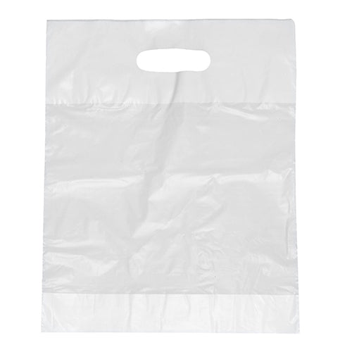 Papstar 200x Griffloch-Tragetaschen, HDPE-Folie, Weiß, 50x45x8cm