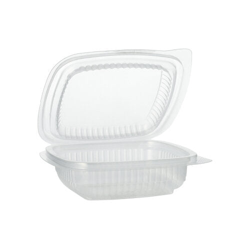 Papstar 1000 Verpackungsbecher mit Klappdeckeln, PP, Transparent, Rechteckig, Inhalt: 150ml, 4x11,5x12cm