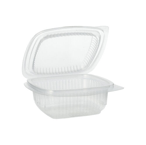 Papstar 1000 Verpackungsbecher mit Klappdeckeln, PP, Transparent, Rechteckig, Inhalt: 250ml, 4,4x11,5x12cm