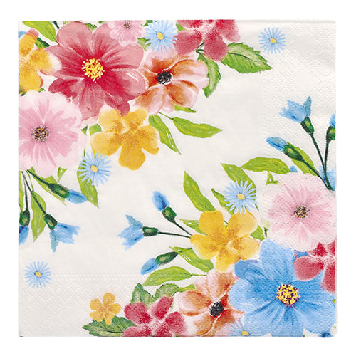 Papstar 15x 20 Servietten, Bunt, "Beginning of Spring", 3-lagig, 1/4-Falz, 33x33cm