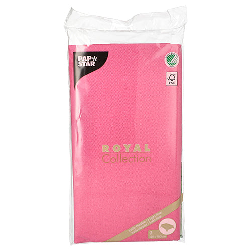 Papstar 10x Tischdecke, Tissue "ROYAL Collection" 120 cm x 180 cm fuchsia