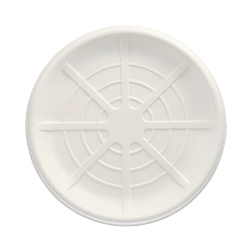 Papstar 2x 25 Servierplatten, Zuckerrohr "pure" rund Ø 35 cm weiss für Meeresfrüchte