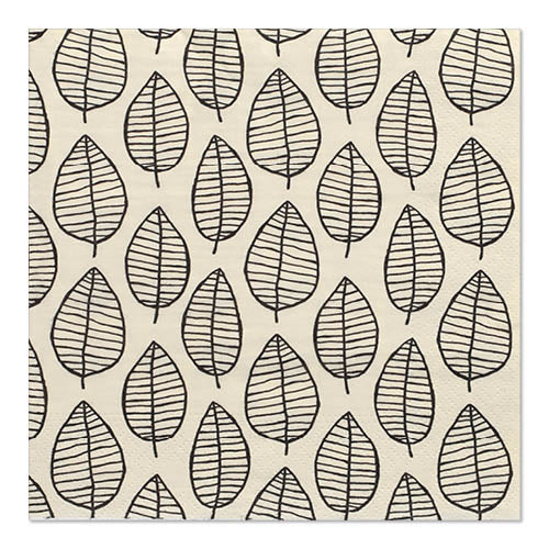Papstar 12x 30 Servietten, 3-lagig 1/4-Falz 33 cm x 33 cm "Black Foliage"