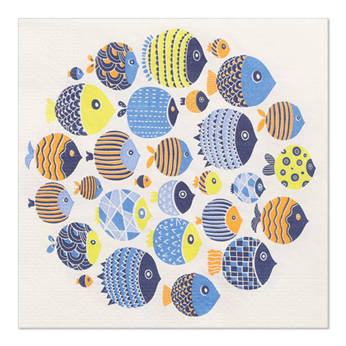 Papstar 10x 20 Servietten, 3-lagig 1/4-Falz 33 cm x 33 cm "Nemo"