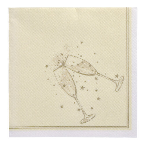 Papstar 160 Servietten "ROYAL Collection" 1/4-Falz 40 cm x 40 cm gold "Festivity"