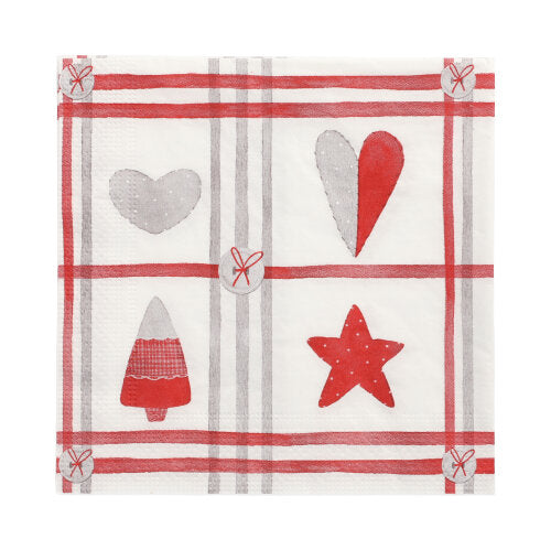 Papstar 300 Servietten, 3-lagig 1/4-Falz 33 cm x 33 cm "Sewings"