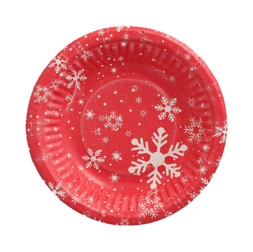 Papstar 15x 50 Schalen, Pappe rund Ø 19 cm · 3 cm "Winter Time"