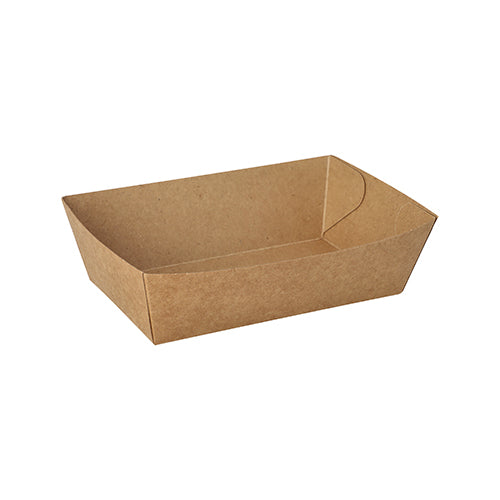 Papstar 12x 50 Snacktrays, Pappe "pure" 4,3 cm x 13 cm x 7,8 cm braun