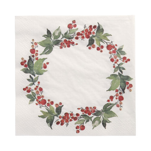 Papstar 300 Servietten, 3-lagig 1/4-Falz 33 cm x 33 cm "Holly Crown"