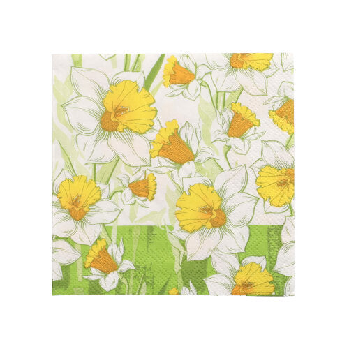 Papstar 12 x 50 Servietten, 3-lagig 1/4-Falz 25 cm x 25 cm "Narciso"