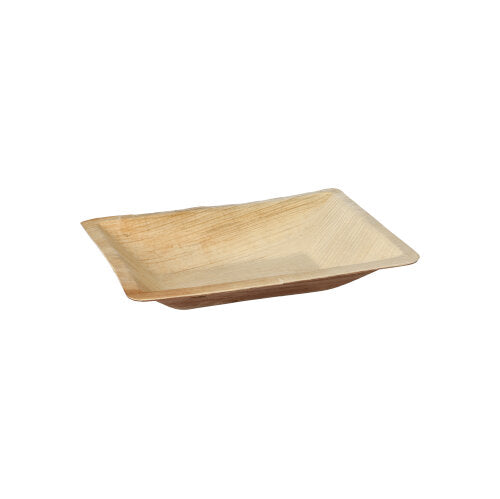 Papstar 10x 6 Teller Palmblatt "pure" eckig 3 cm x 17 cm x 12 cm natur