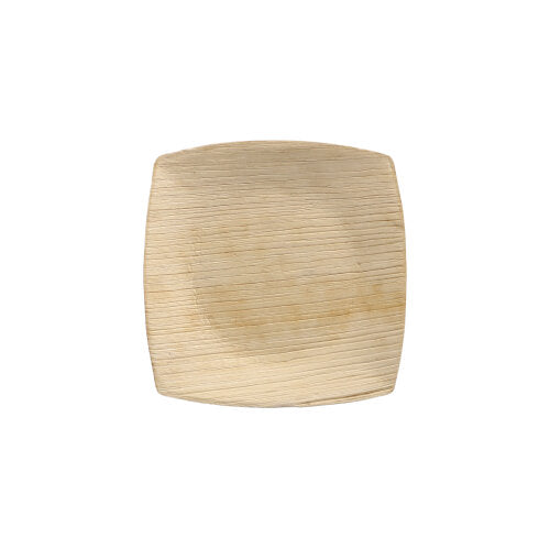 Papstar 4x 25 Teller, Palmblatt "pure" 10 cm x 10 cm natur "QUADRATO"
