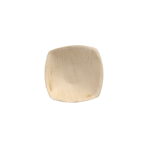 Papstar 100x Schalen "QUADRATO", Palmblatt, Natur, Serie: Pure, 9x9x2,5cm