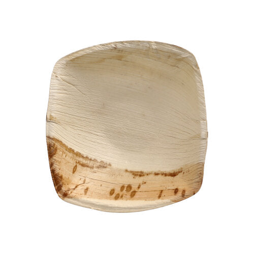 Papstar 100x Schalen "QUADRATO", Palmblatt, Natur, Serie: Pure, 17x17x4,5cm