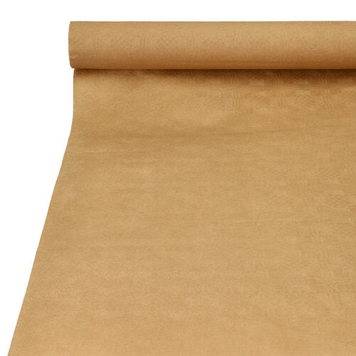 Papstar 10x Papiertischtuch mit Damastprägung 25 m x 1 m natur