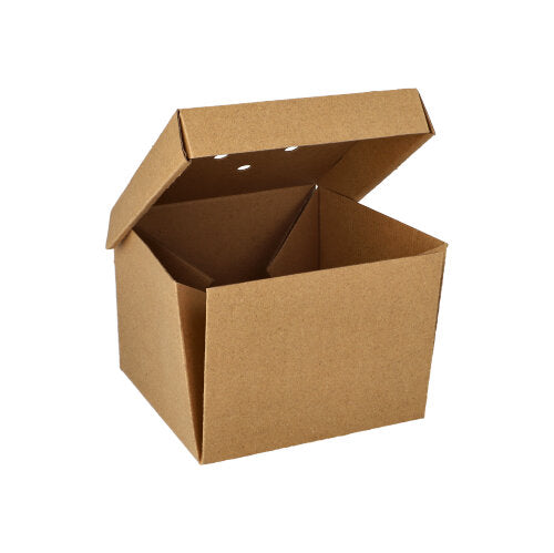 Papstar 200x Burgerboxen (Faltbar), Pappe, Serie: Pure. Braun, 13x13x10cm