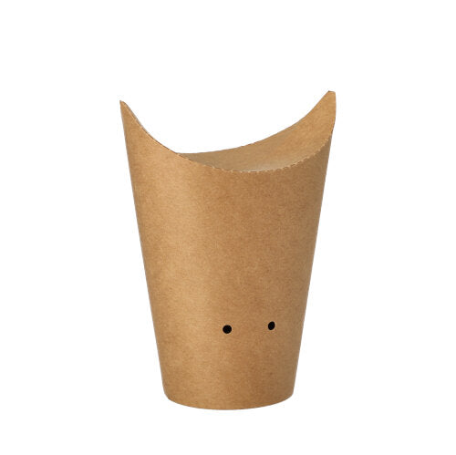Papstar 10x 50 Pommes-Frites-Schütte, Pappe rund Ø 6 cm · 14 cm braun klein