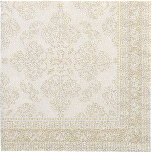 Papstar 250 Servietten "ROYAL Collection" 1/4-Falz 40 cm x 40 cm champagner "Arabesque"