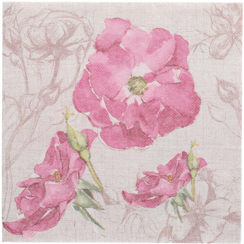 Papstar 250 Servietten "ROYAL Collection" 1/4-Falz 40 cm x 40 cm lila "Blossom"