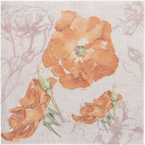Papstar 250 Servietten "ROYAL Collection" 1/4-Falz 40 cm x 40 cm nektarine "Blossom"