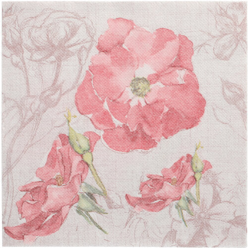 Papstar 250 Servietten "ROYAL Collection" 1/4-Falz 40 cm x 40 cm rosa "Blossom"