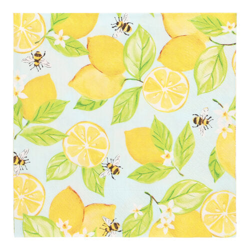 Papstar 10x 20 Servietten, 3-lagig 1/4-Falz 33 cm x 33 cm "Lemon Grove"