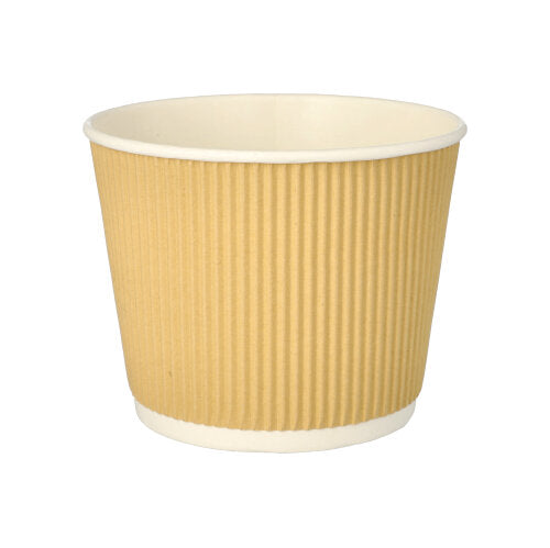 Papstar 20x 25 Suppenbecher, Pappe rund 998 ml Ø 13,5 cm · 10,8 cm braun/weiss Ripple Wall
