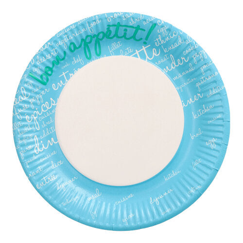 Papstar 20x 10 Teller, Pappe rund Ø 23 cm blau "Table Pleasures"