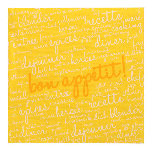 Papstar 10x 20 Servietten, 3-lagig 1/4-Falz 40 cm x 40 cm gelb "Table Pleasures"