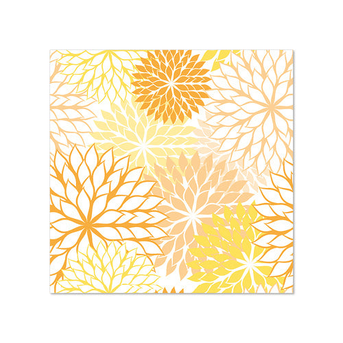 Papstar 280 Servietten, 3-lagig 1/4-Falz 25 cm x 25 cm gelb "Floralies"