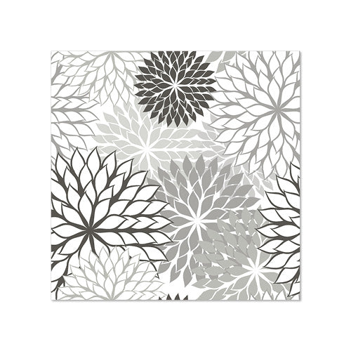 Papstar 280 Servietten, 3-lagig 1/4-Falz 25 cm x 25 cm grau "Floralies"