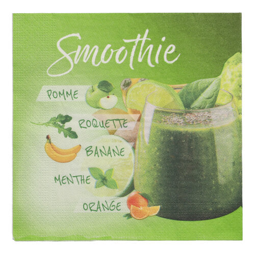 Papstar 10x 20 Servietten, 3-lagig 1/4-Falz 33 cm x 33 cm "Smoothie"