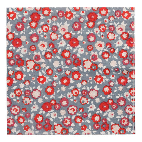 Papstar 10x 20 Servietten, 3-lagig 1/4-Falz 33 cm x 33 cm "Liberty Rouge"
