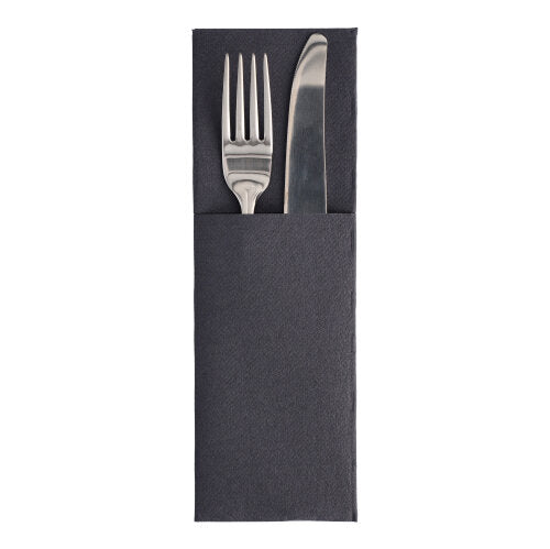 Papstar 300 Servietten "ROYAL Collection" 48 cm x 30 cm schwarz mit Besteckfalz