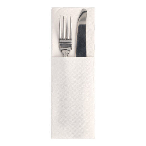Papstar 300 Servietten "ROYAL Collection" 48 cm x 30 cm weiss mit Besteckfalz