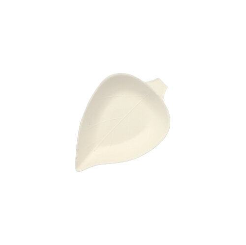 Papstar 500 Fingerfood - Teller "Leaf", Serie: Pure, Material: Zuckerrohr, Farbe: Weiß, Maße: 8 x 6cm