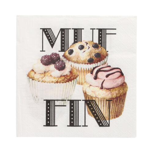 Papstar 10x 20 Servietten, 3-lagig 1/4-Falz 33 cm x 33 cm "Muffin"