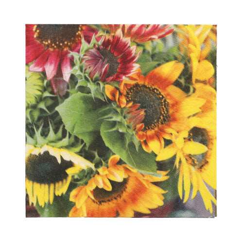 Papstar 10x 20 Servietten, 3-lagig 1/4-Falz 33 cm x 33 cm "Sunflower Bouquet"