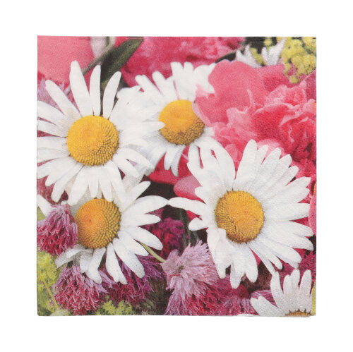 Papstar 10x 20 Servietten, 3-lagig 1/4-Falz 33 cm x 33 cm "Marguerite"