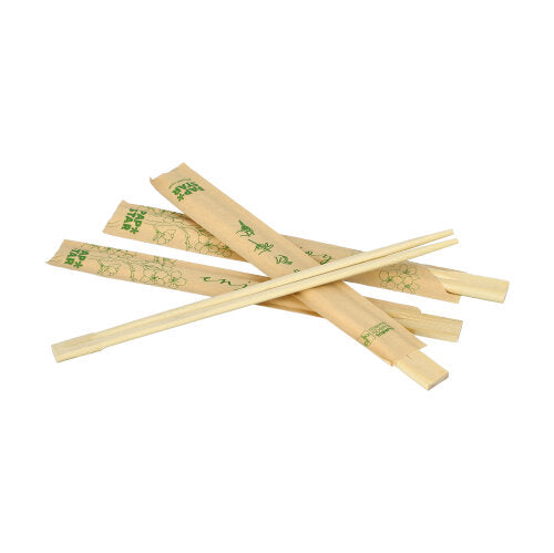 Papstar 10x 100 Paar Essstäbchen Bambus "pure" 21 cm einzeln gehüllt