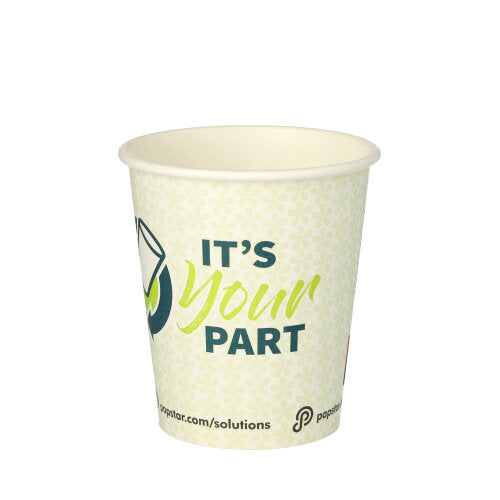 Papstar 20x 50 Trinkbecher, Pappe 0,2 l Ø 8 cm · 9,1 cm "It´s your part"