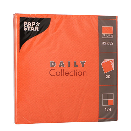 Papstar 300 Servietten, Nektarine, Serie: DAILY Collection, 1/4-Falz, 32x32cm